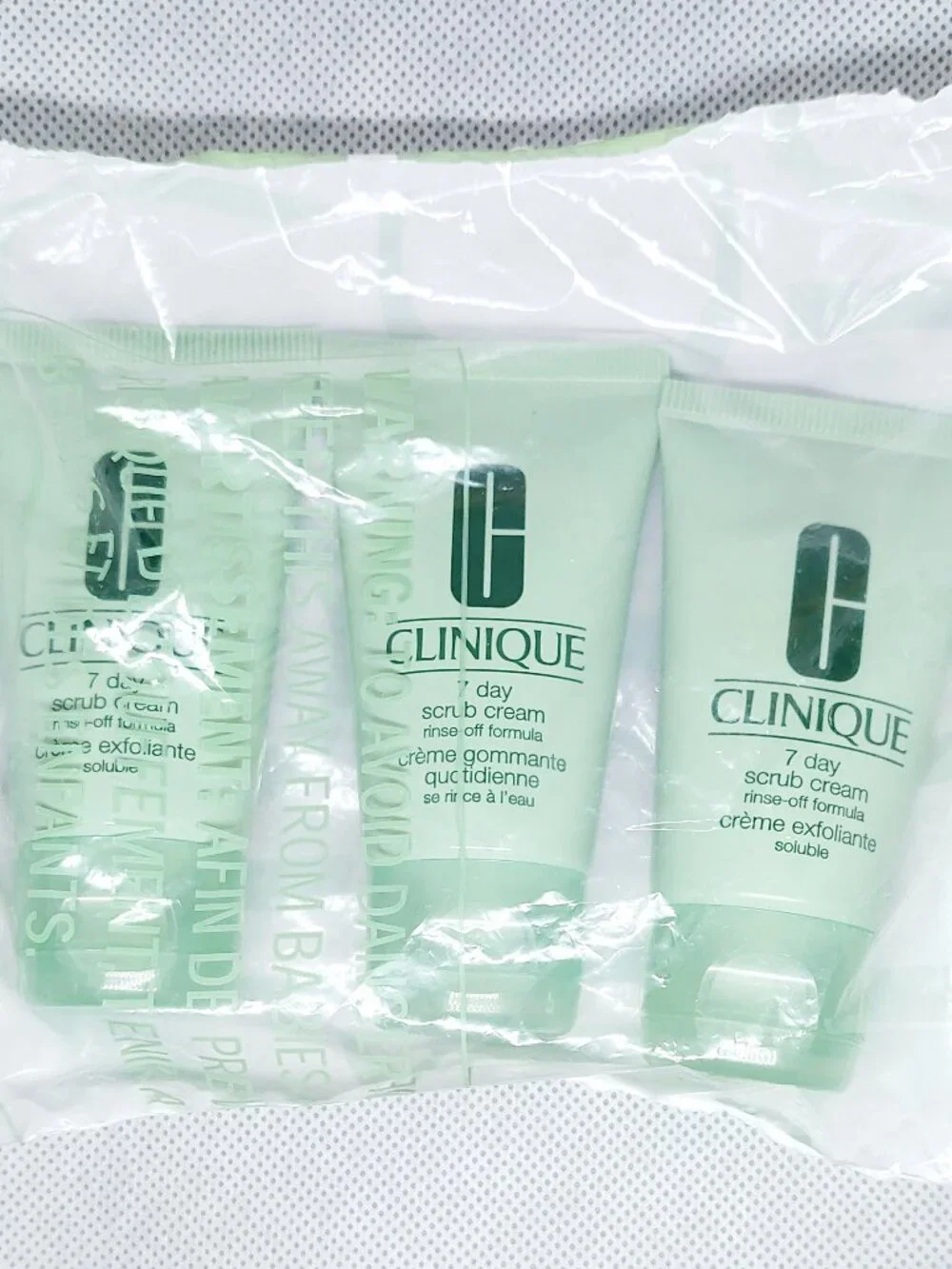 CLINIQUE 7 Day Rinse off Scrub Cream 3 Travel size 1oz. each Tubes